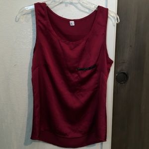 Satin burgundy top